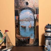 dipinto su laterizio (soggetto mare)