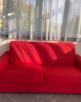 DIVANO LETTO MATRIMONIALE MODERNO COLORE ROSSO