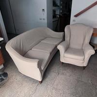 DIVANO E POLTRONA LIBERTY ORIGINALE FINE ANNI 50 