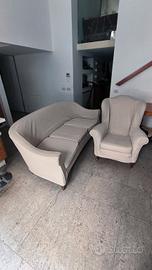 DIVANO E POLTRONA LIBERTY ORIGINALE FINE ANNI 50 