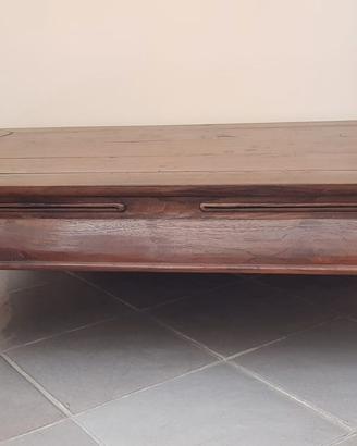 Tavolino basso stile etnico in legno teak