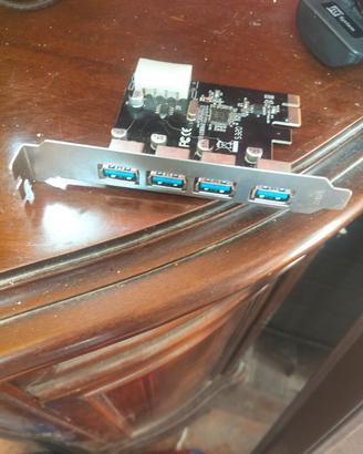 Scheda PCI-Express adattatore 4 porte USB 3.0/3.2