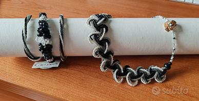 Collana e bracciale serpente in perline di vetro