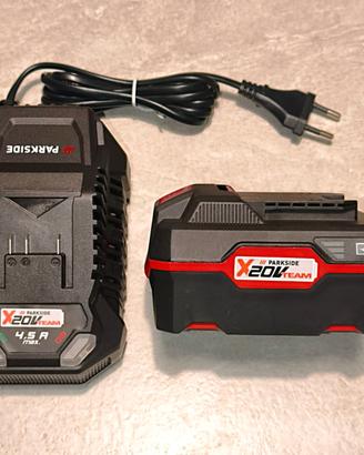 Nuovo! kit Batteria 4Ah e caricatore Parkside 20V
