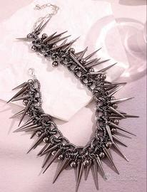 Gothic Punk Spiked Choker Necklace Y2K