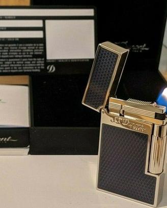 Nuovo Accendino S.T. Dupont L2 Firehead Blu Pallad