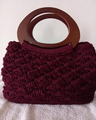 Borsa donna fatta a mano uncinetto cordino nautico