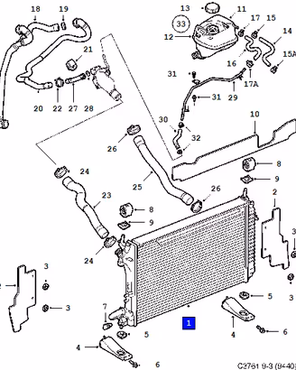 Saab 93 NG Aero 2.8 V6 Radiatore 12805055