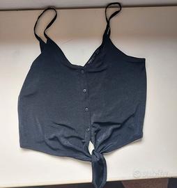 Top nero da ragazzina