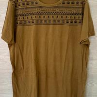 T-shirt marrone con stampa Fishbone