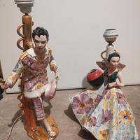 Coppia lampade/statue in porcellana Girardi anni60