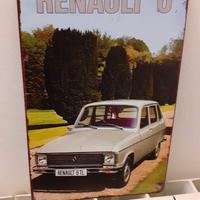 Insegna da parete in metallo vintage Renault 6 -