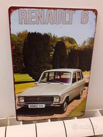 Insegna da parete in metallo vintage Renault 6 -