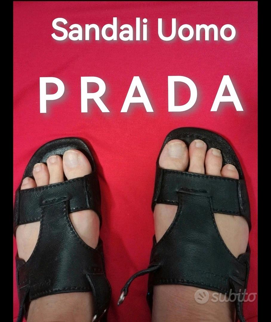 Prada Sandali Uomo Pelle Nero 42 43. Originali Abbigliamento e Accessori In vendita a Bologna