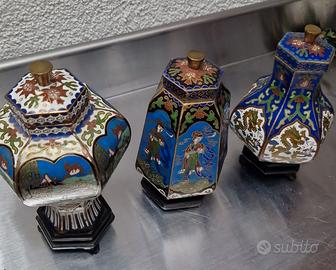Vasetti e cavalli cloisonne
