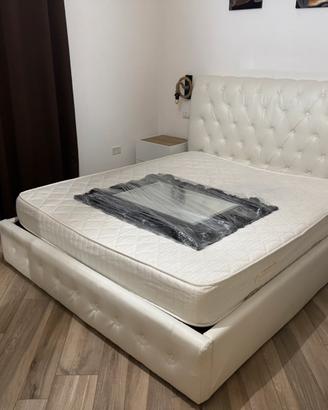 Letto contenitore pelle