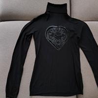 maglioncino nero Guess collo alto 
