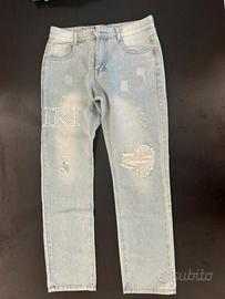 Jeans Amiri Crystal Logo Distressed