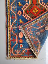 Tappeto persiano tribale lana annodato mano 90×60