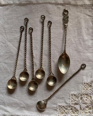 6+1  cucchiaini argento 800 anni 60