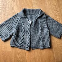 Cardigan grigio in lana e mohair