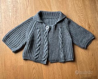Cardigan grigio in lana e mohair