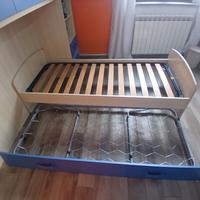 letto singolo con rete + letto a scomparsa