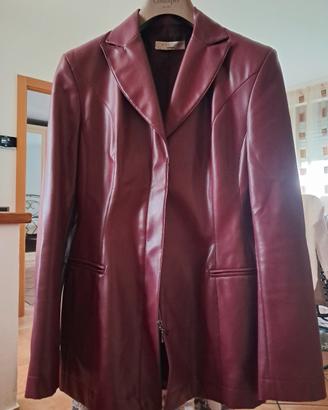 giacca bordeaux pelle