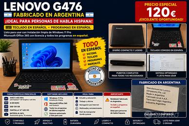 Lenovo G476 – Win 11 – 8GB RAM – SSD – Spagnolo