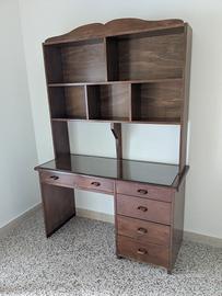 Scrivania/libreria in legno 