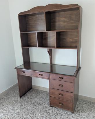 Scrivania/libreria in legno 