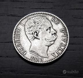 ARGENTO _ 2 lire 1883 1884 1882 ITALIA REGNO