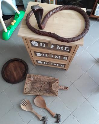 legno Africa oggetti vari