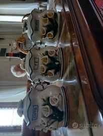 Set 3 barattoli ceramica con calle a rilievo
