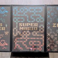 Set di 3 stampe con cornice in legno - videogiochi