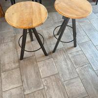 Coppia di sgabelli stile industrial legno metallo
