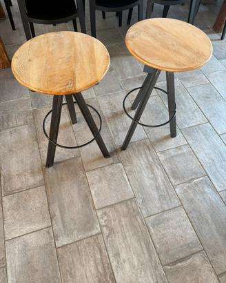 Coppia di sgabelli stile industrial legno metallo