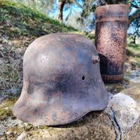 elmetto militare tedesco originale + bossolo pr