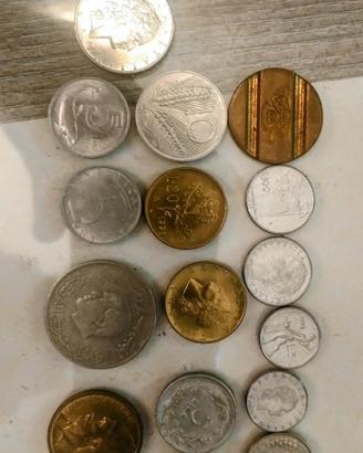 monete ita da 5,10,20,50 e100 lire. monete europee