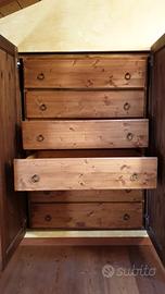 Cassettiera da incasso 6 cassetti legno massello