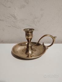 Bugia porta candela in ottone 