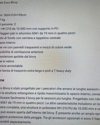 attrezzatura carpfishing tenda motore gommone