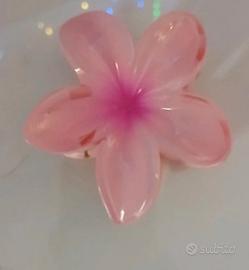 Mollettone a fiore per capelli rosa