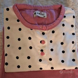 Pigiama donna leggero ARIS Tg. 50 - Bianco / Rosa