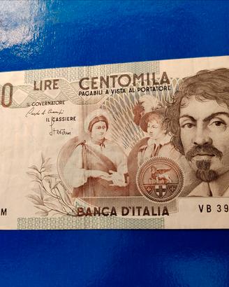 100000 lire  Caravaggio banconota Centomila lire 