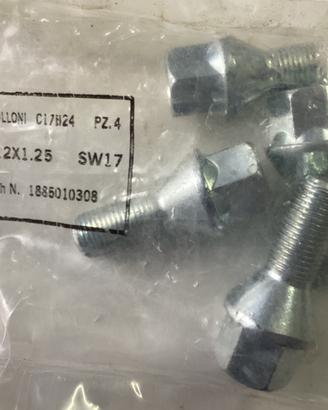 16 bulloni M12x1.25 lunghezza 2,8 cm