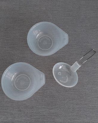 2 ciotoline in plastica trasparente con mestolo 