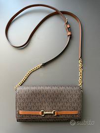 Borsa Michael Kors Tracolla Logo MK Marrone