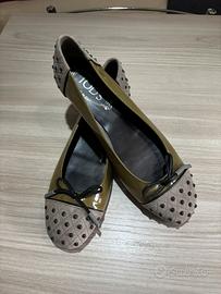 Ballerine tod’s in pelle verde misura 37 Nuove