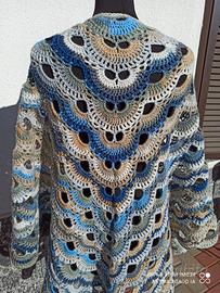 Scialle fatto a mano NUOVO idea per Natale